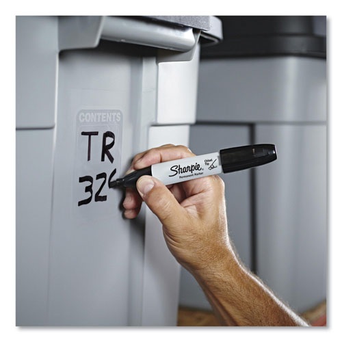 Chisel Tip Permanent Marker, Medium Chisel Tip, Black, Dozen - Image 4