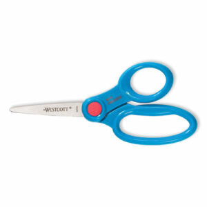 Kids' Scissors with Antimicrobial Protection, Pointed Tip, 5" Long, 2" Cut Length, Randomly Assorted Handle Color