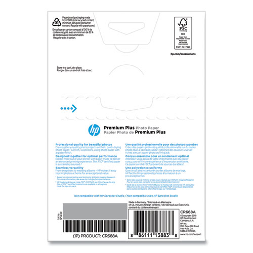 Premium Plus Photo Paper, 11.5 mil, 4 x 6, Glossy White, 100/Pack - Image 2