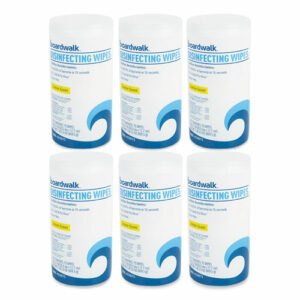 Quat-Based Disinfecting Wipes, 7 x 8, Lemon Scent, 75/Canister, 6 Canisters/Carton
