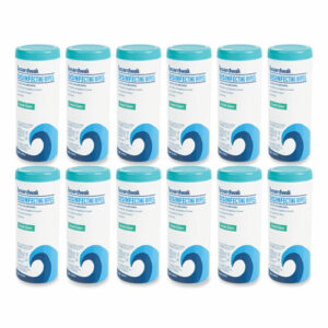 Quat-Based Disinfecting Wipes, 7 x 8, Fresh Scent, 35/Canister, 12 Canisters/Carton