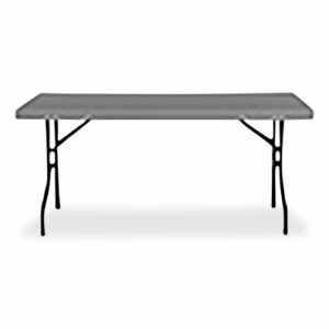 7110017025673, SKILCRAFT Blow Molded Folding Tables, Rectangular, 60w x 18d x 29h, Charcoal Gray