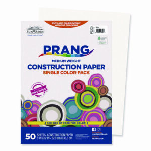 SunWorks Construction Paper, 50 lb Text Weight, 9 x 12, White, 50/Pack