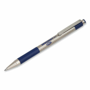 7520017027809, SKILCRAFT Zebra Stainless-Steel Gel Pen, Retractable, Medium 0.7 mm, Blue Ink, Silver/Blue Barrel, 2/Pack