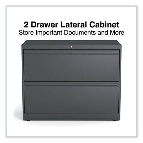 Lateral File, 2 Legal/Letter/A4/A5-Size File Drawers, Charcoal, 36" x 18.63" x 28" - Image 2