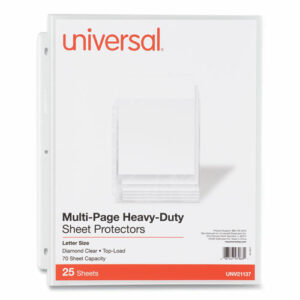 Deluxe Heavyweight Sheet Protector, Side: 3-Hole Punched, Top Load 8.5 x 11 Insert, Clear Front, 25/Pack