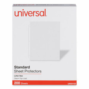 Standard Sheet Protectors, Medium-Duty, Side: 3-Hole Punched, Top Load 8.5 x 11 Insert, Clear Front, 200/Box