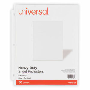Deluxe Heavyweight Sheet Protector, Side: 3-Hole Punched, Top Load 8.5 x 11 Insert, Clear Front, 50/Pack