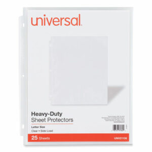 Deluxe Heavyweight Sheet Protector, Side: 3-Hole Punched, Side Load 8.5 x 11 Insert, Clear Front, 25/Pack