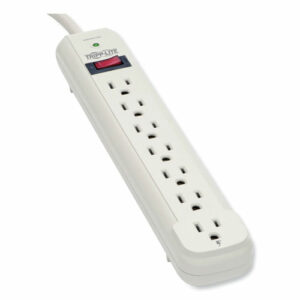 Protect It! Surge Protector, 7 AC Outlets, 25 ft Cord, 1,080 J, Light Gray