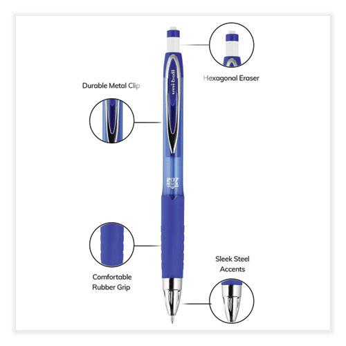 207 Mechanical Pencil, 0.7 mm, HB (#2), Black Lead, Blue Barrel, Dozen - Image 5