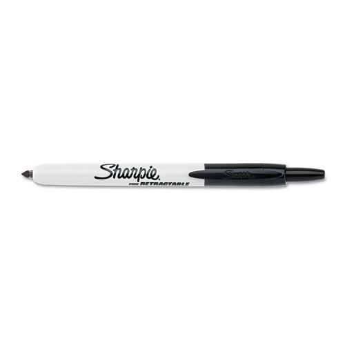 Retractable Permanent Marker, Fine Bullet Tip, Black - Image 3