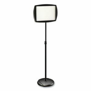 Magnetic Dry Erase Floor Stand Signs, White 15" x 11" Rectangle Surface, Black/Silver Frame, 15" x 10" x 40" to 68"