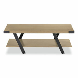 Coffee Table, Rectangular, 48 x 23.75 x 16, Sand Dune Top, Black Base