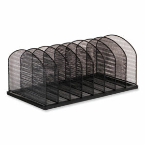 Onyx Mesh Desk Organizer, Eight Upright Sections, Letter to Legal Size Files, 19.25 x 10.87 x 8.5, Black