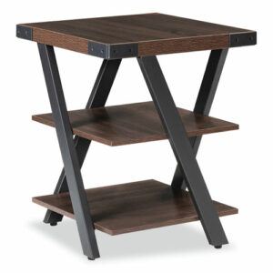 End Table, Square, 20 x 20 x 25, Southern Tobacco Top, Black Base