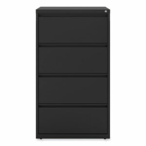 Lateral File, 4 Legal/Letter-Size File Drawers, Black, 30" x 18.63" x 52.5"