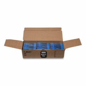 Round Stic Xtra Life Ballpoint Pen, Stick, Medium 1 mm, Blue Ink, Translucent Blue Barrel, 500/Pack