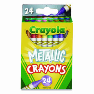 Metallic Crayons, Assorted, 24/Pack
