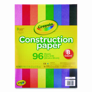 Construction Paper, 9 x 12, Assorted Colors, 96 Sheets/Pack
