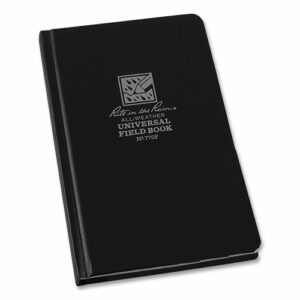All-Weather Wire-O Notebook, 1-Subject, Universal: Narrow Rule and Quadrille Rule, Black Cover, (80) 7.25 x 4.38 Sheets