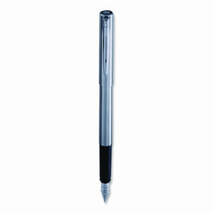 Allure Fountain Pen, Fine Point , Blue Ink, Silver/Black Barrel