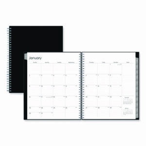 Enterprise Monthly Planner, 10 x 8, Black Cover, 12-Month (Jan to Dec): 2025