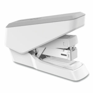 LX860 EasyPress Half Strip Stapler with Antimicrobial Protection, 40 Sheet Capacity, Gray/White