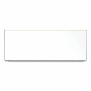 Magnetic Porcelain Whiteboard with Aluminum Frame and Maprail, 144.59" x 60.47", White Surface, Satin Aluminum Frame