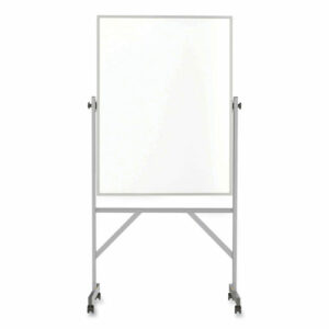 Reversible Magnetic Porcelain Whiteboard with Aluminum Frame, 36" x 48", White Surface, Satin Aluminum Frame