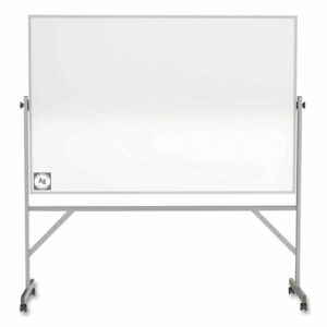 Reversible Magnetic Hygienic Porcelain Whiteboard with Aluminum Frame, 72" x 48", White Surface, Satin Aluminum Frame