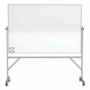 Reversible Magnetic Hygienic Porcelain Whiteboard with Aluminum Frame, 96" x 48", White Surface, Satin Aluminum Frame