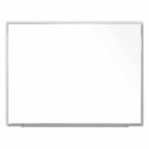 Magnetic Porcelain Whiteboard with Aluminum Frame, 72.5" x 60.47", White Surface, Satin Aluminum Frame