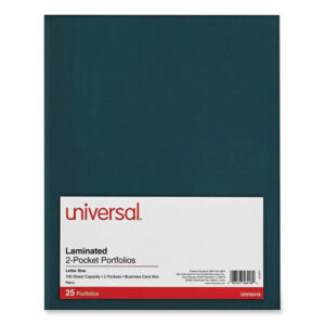 Laminated Two-Pocket Folder, Cardboard Paper, 100-Sheet Capacity, 11 x 8.5, Navy, 25/Box