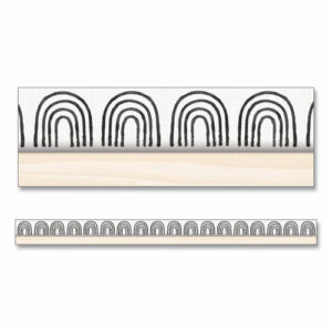 Straight Borders, Rainbows, 3" x 3 ft, Black/White/Cream, 12/Pack