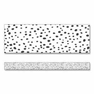 Straight Borders, Dotted, 3" x 3 ft, Black/White, 12/Pack