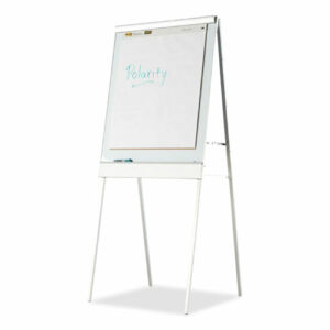 Polarity Height Adjustable Dry Erase Flipchart Easel, 30" x 38", White Surface, Silver Metal Frame