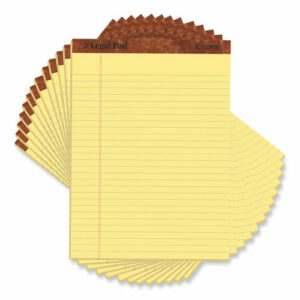 "The Legal Pad" Ruled Perforated Pads, Wide/Legal Rule, (50) Canary Yellow 8.5 x 11.75 Sheets, Dozen