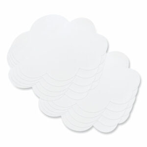 Self Stick Dry Erase Clouds, Laminated Foam Surface, 7" x 10", White, 10/Pack