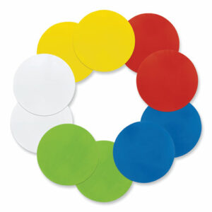Self Stick Dry Erase Circles, 10" x 10", Assorted Surface, 10/Pack