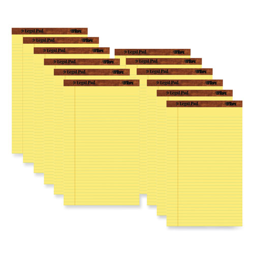 The Legal Pad Plus Ruled Perforated Pads, 40 pt. Back, Wide/Legal Rule, 50 Canary-Yellow 8.5 x 14 Sheets, Dozen