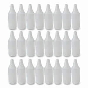 Embossed Plastic Spray Bottle, 32 oz, Clear, 24/Carton