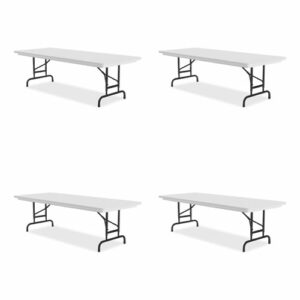 Adjustable Folding Tables, Rectangular, 72" x 30" x 22" to 32", Gray Granite Top, Black Legs, 4/Pallet