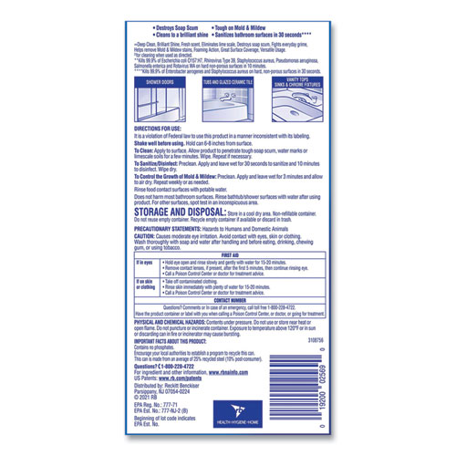 Power Foam Bathroom Cleaner, 24 oz Aerosol Spray, 12/Carton - Image 5