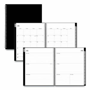 Enterprise Academic Weekly/Monthly Planner, 11 x 8.5, Black Cover, 12-Month (July to June): 2025 to 2026