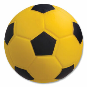 Coated Foam Sport Ball, Soccer, Playground Size, Yellow
