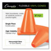 Hi-Visibility Vinyl Cones, 6" Tall, Fluorescent Orange, 9.5" x 9.5" Base - Image 2