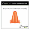 Hi-Visibility Vinyl Cones, 6" Tall, Fluorescent Orange, 9.5" x 9.5" Base - Image 4