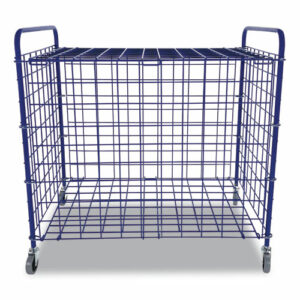 Lockable Ball Storage Cart, Fits Approximately 24 Balls, Metal, 37" x 22" x 20", Blue