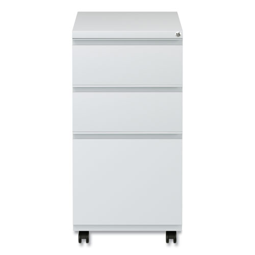 File Pedestal with Full-Length Pull, Left/Right, 3-Drawers: Box/Box/File, Legal/Letter, Light Gray, 14.96" x 19.29" x 27.75" - Image 5